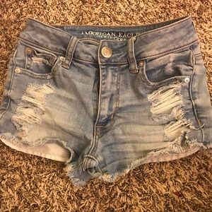 Ripped jean shorts